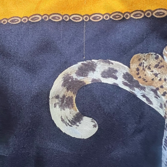 Echo Leopard Scarf Hand Rolled Hem Vintage - Picture 5 of 10